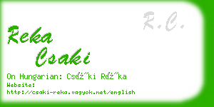 reka csaki business card